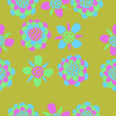 Soyut basit çiçeklerle kusursuz desen