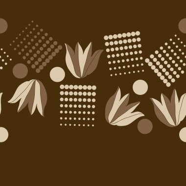 Noktalı soyut çiçekler, modern çiçek arka plan tasarımı 