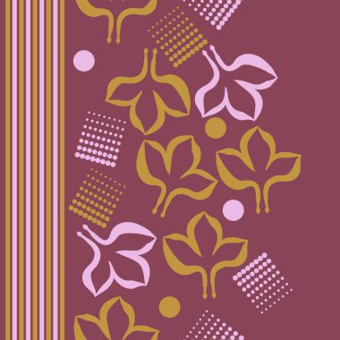 Renkli yapraklar ve çizgilerle dikişsiz desen