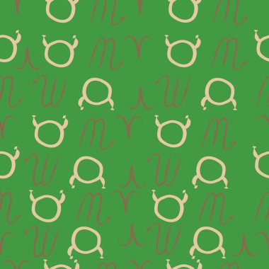 Zodiac Signs Dikişsiz desen. Vektör Illustration