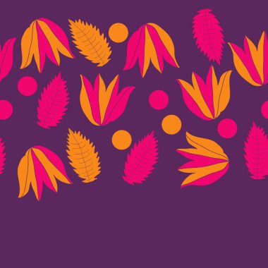 Çiçek motif, yaprakları ve lale Dikişsiz deseni.