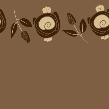 Çiçeklerle kesintisiz soyut desen, vektör arka plan