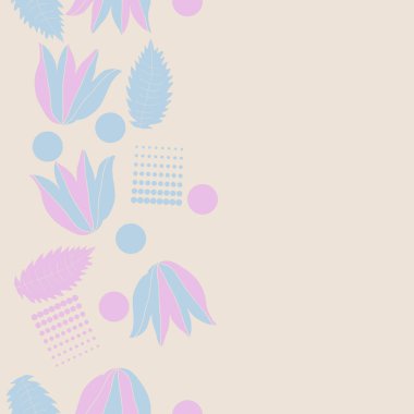 Çiçek motif, yaprakları ve lale Dikişsiz deseni.