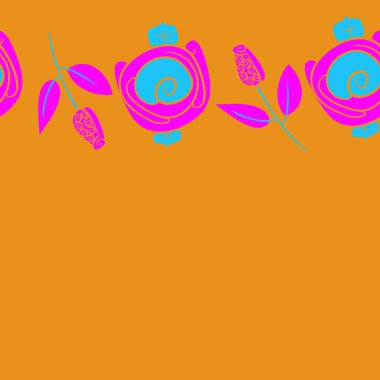 Çiçeklerle kesintisiz soyut desen, vektör arka plan