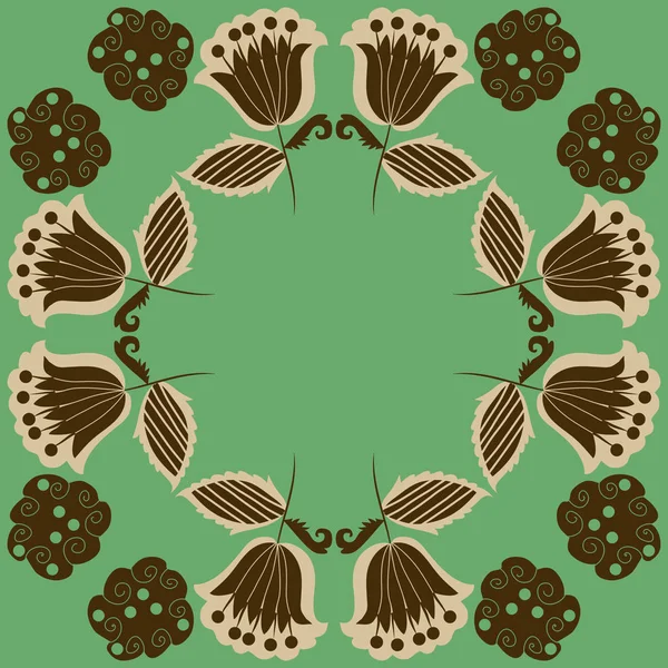 Soyut çiçekler daire çerçevesinin dikişsiz deseni