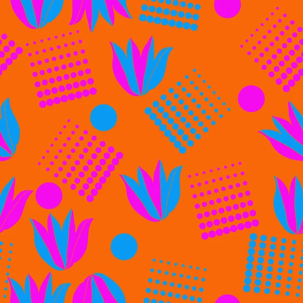 Noktalı soyut çiçekler, modern çiçek arka plan tasarımı 