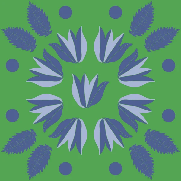 Nahtloses Muster Aus Floralen Motiven Blättern Und Tulpen — Stockvektor