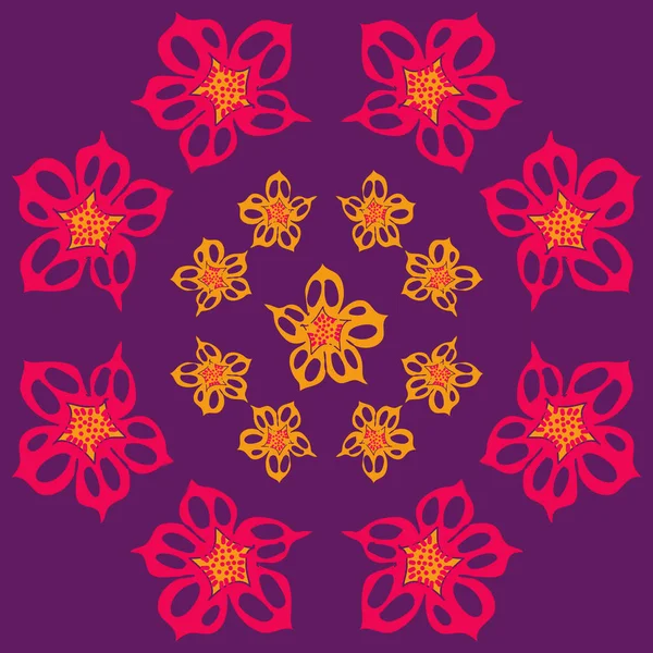 カラフルな花とシームレスな抽象的なパターン — ストックベクタ