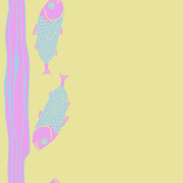 Modèle Abstrait Sans Couture Avec Des Poissons Colorés — Image vectorielle