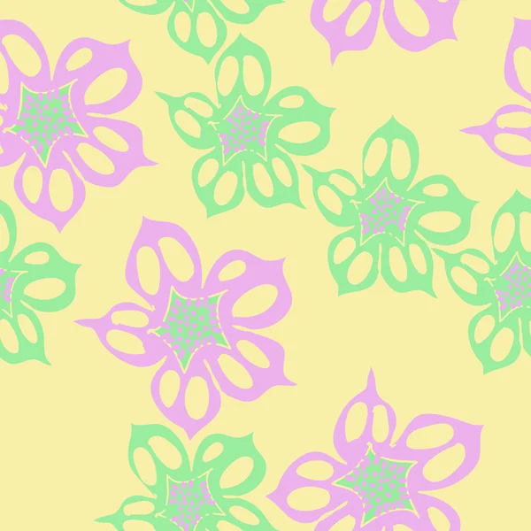 Modèle Abstrait Sans Couture Avec Des Fleurs Colorées — Image vectorielle