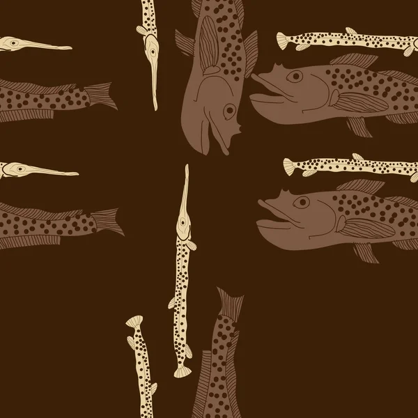 Soyut basit balıklar ile dikişsiz desen