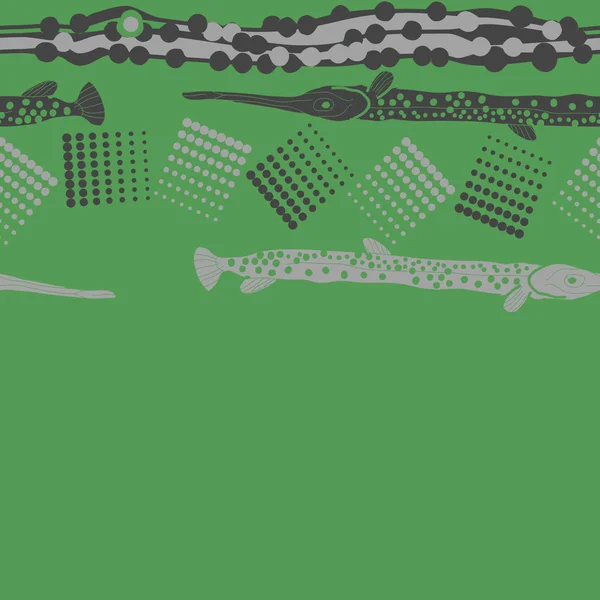 Balık ile dikişsiz soyut desen