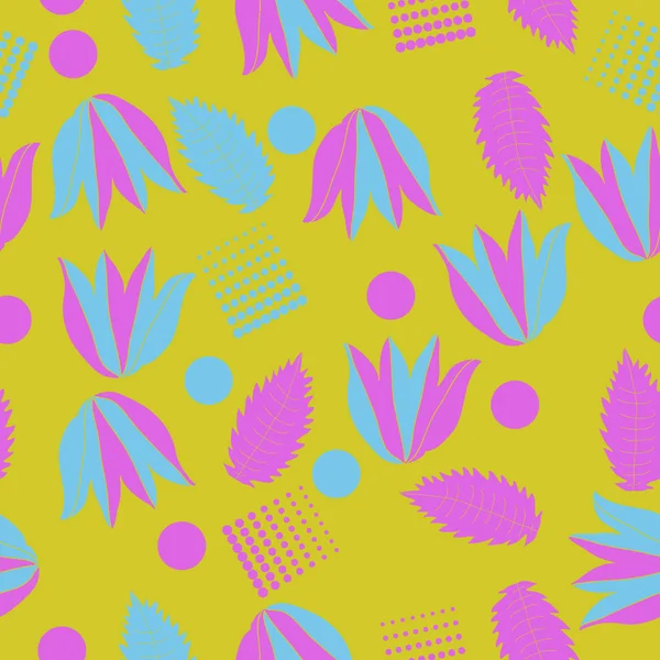 lale çiçekler ve noktalar ile tam kare sorunsuz soyut vektör arka plan, kopya alanı