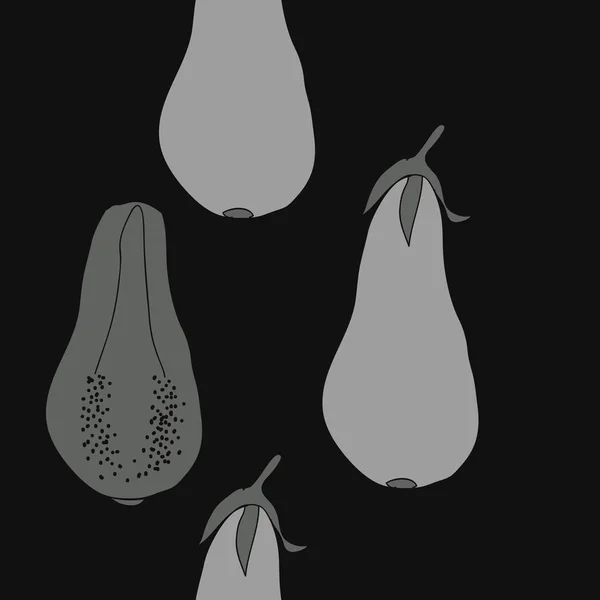 Naadloos Patroon Van Abstracte Eenvoudige Aubergines — Stockvector