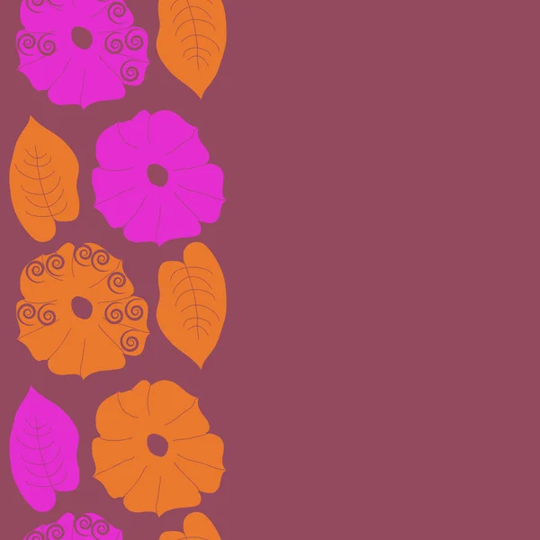 抽象简单花叶的无缝图案 — 图库矢量图片