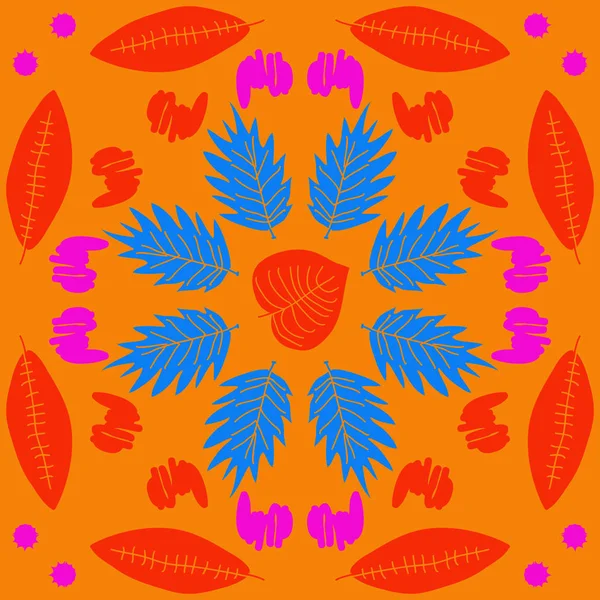 Seamless Pattern Abstract Colorful Leaves — Stock Vector
