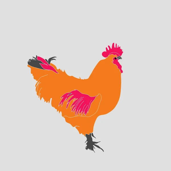 Seamless Pattern Abstract Simple Rooster — Stock Vector