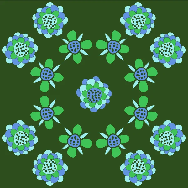Bezproblémový Abstraktní Vzor Abstraktními Jednoduchými Květy — Stockový vektor