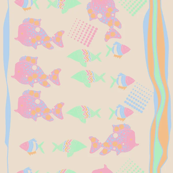 Αφηρημένα Ψάρια Χωρίς Ραφές Απλά Απεικόνιση Διάνυσμα — Διανυσματικό Αρχείο