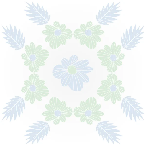 现代花卉框架设计背景中的抽象花卉元素 — 图库矢量图片