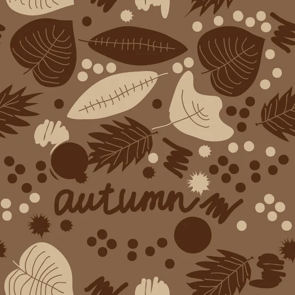 Бесшовный Рисунок Абстрактных Простых Осенних Листьев — стоковый вектор