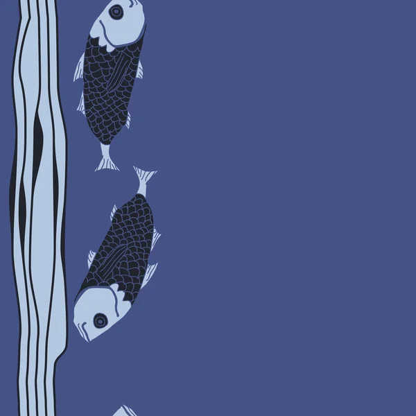 Χωρίς Ραφές Αφηρημένο Μοτίβο Πολύχρωμα Ψάρια — Διανυσματικό Αρχείο