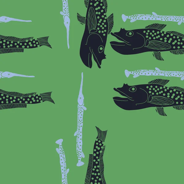 Soyut basit balıklar ile dikişsiz desen