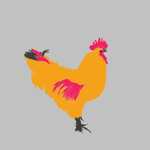 Seamless Pattern Abstract Simple Rooster — Stock Vector