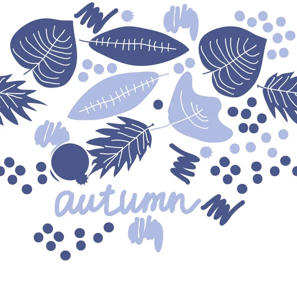 Feuilles Automnales Colorées Avec Mot Automne Sur Fond — Image vectorielle