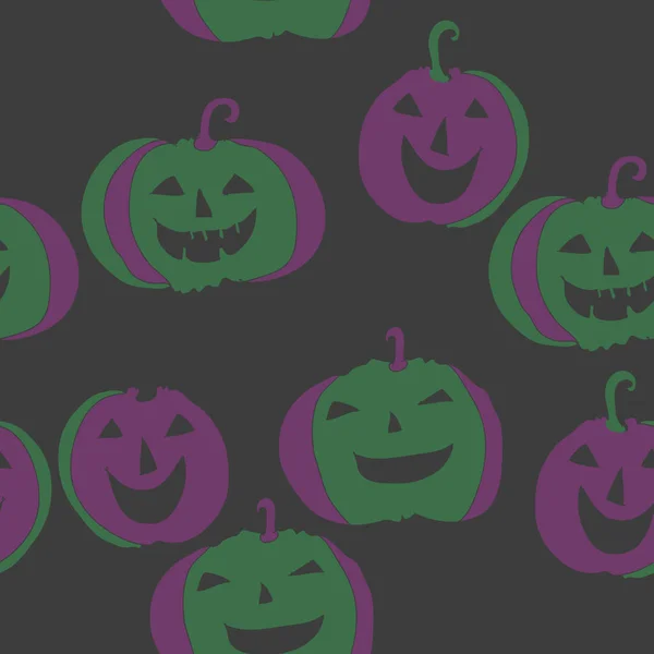 Varrat Nélküli Minta Halloween Egyszerű Tök — Stock Vector