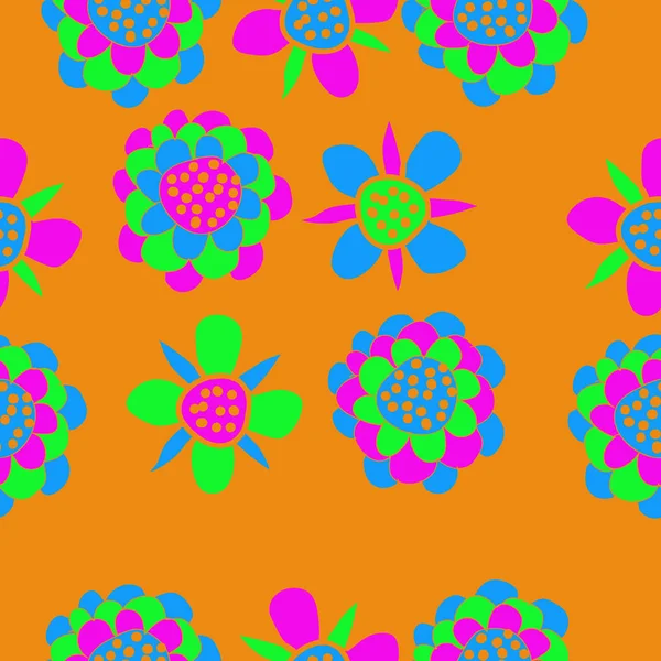 Patrón Sin Costuras Con Flores Simples Abstractas — Archivo Imágenes Vectoriales