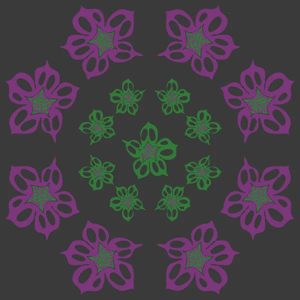 Naadloos Abstract Patroon Met Kleurrijke Bloemen — Stockvector