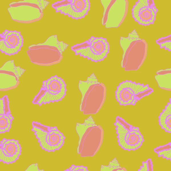 arka planda renkli parlak deniz kabukları seti