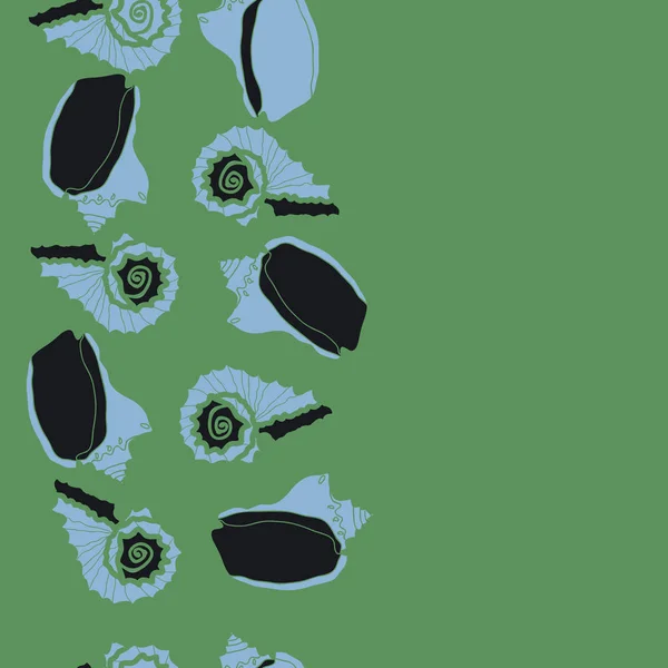 背景に着色された明るい貝殻のセット — ストックベクタ