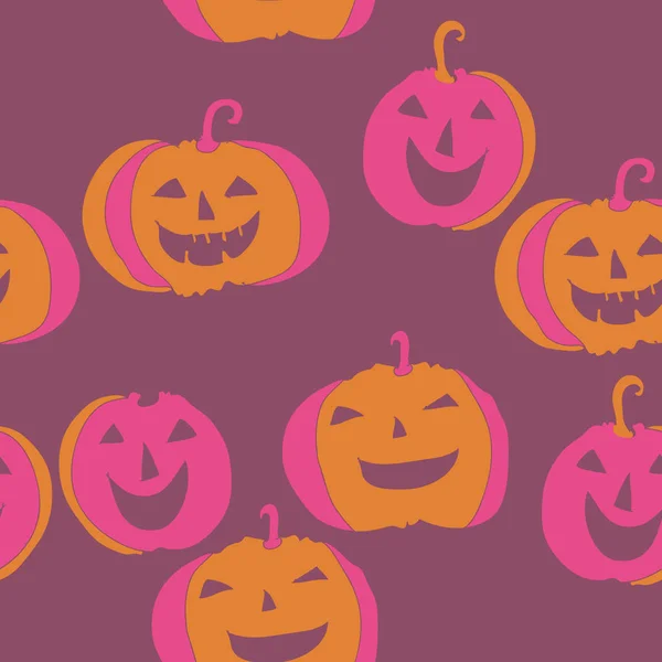Bezproblemowy Wzór Halloween Proste Dynie — Wektor stockowy