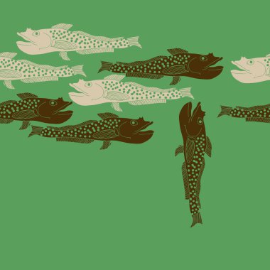 Renkli balık ile dikişsiz soyut desen