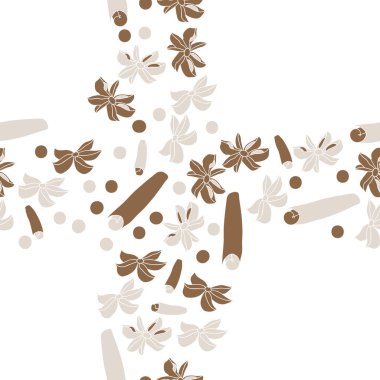 Tarçın ve anason ile soyut dikişsiz desen 