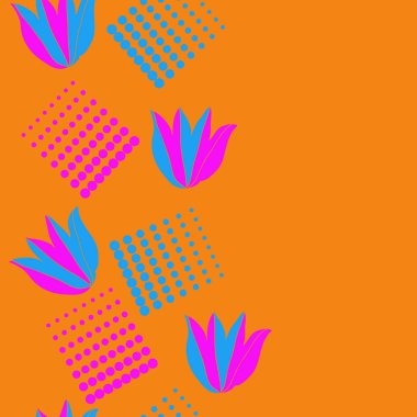 Noktalı soyut çiçekler, modern çiçek arka plan tasarımı 