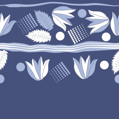 sanatsal çiçekler ve noktalar, vektör sanat illüstrasyon ile arka plan