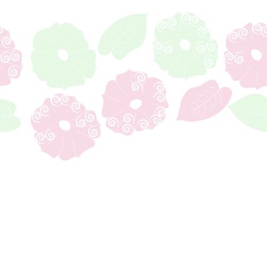 Soyut basit çiçekler ve yaprakları Dikişsiz desen