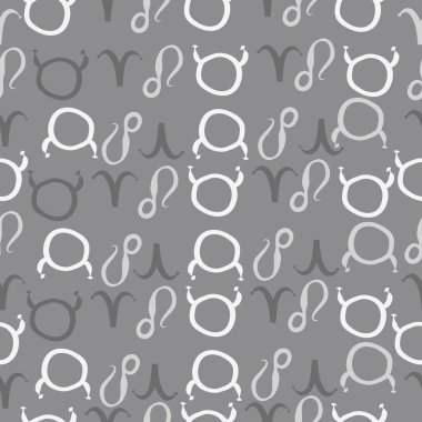 Zodiac Signs ile Dikişsiz soyut desen, vektör illüstrasyon