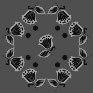 çiçekler, vektör çizim ile sanatsal seamless modeli