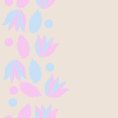 Modern çiçek çerçeve tasarım arka planda soyut çiçek elemanları