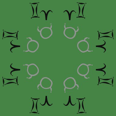 Zodiac Signs ile Dikişsiz soyut desen, vektör illüstrasyon