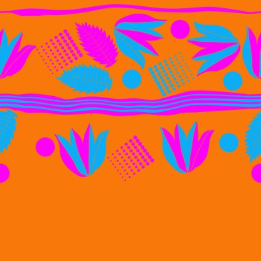 sanatsal çiçekler ve noktalar, vektör sanat illüstrasyon ile arka plan