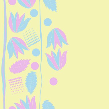 sanatsal çiçekler ve noktalar, vektör sanat illüstrasyon, boşluk boş kopyalama ile basit ışık arka plan 