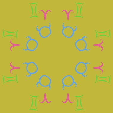 Zodiac Signs ile Dikişsiz soyut desen, vektör illüstrasyon