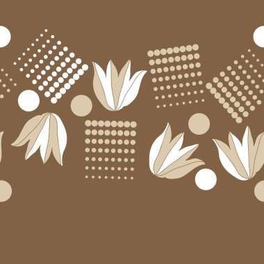 Noktalı soyut çiçekler, modern çiçek arka plan tasarımı 