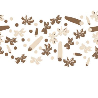 Tarçın ve anason ile soyut dikişsiz desen 