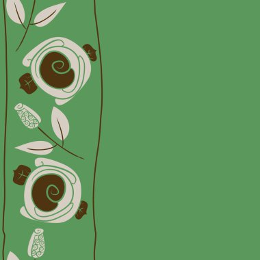 çiçekler, vektör çizim ile sanatsal seamless modeli